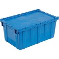 Global Industrial Plastic Attached Lid Shipping & Storage Container, 25-1/4x16-1/4x13-3/4, Blue 257812BL